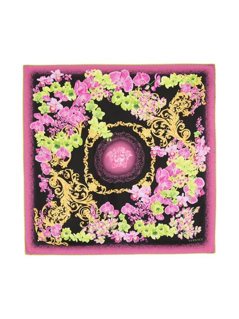 versace baroque floral print scarf dimensions|Versace scarves for women.